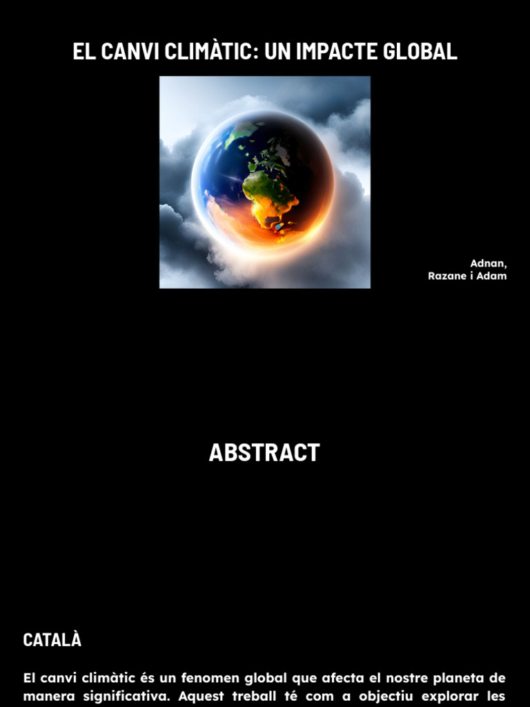 El Canvi Climàtic: Un Impacte Global | PDF
