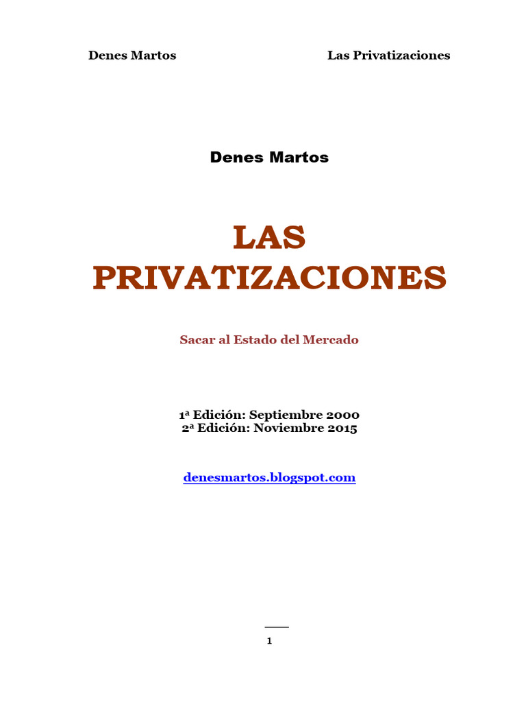 Las Privatizaciones | PDF | Desempleo | Privatización