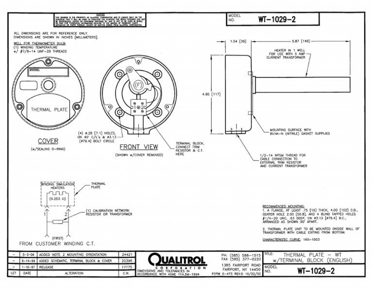 WT-1029-2 Thermal Plate Specifications | PDF | Manufactured Goods ...