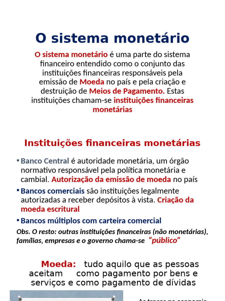 Moeda - Sistema Monetário | PDF | Moeda | Base monetária