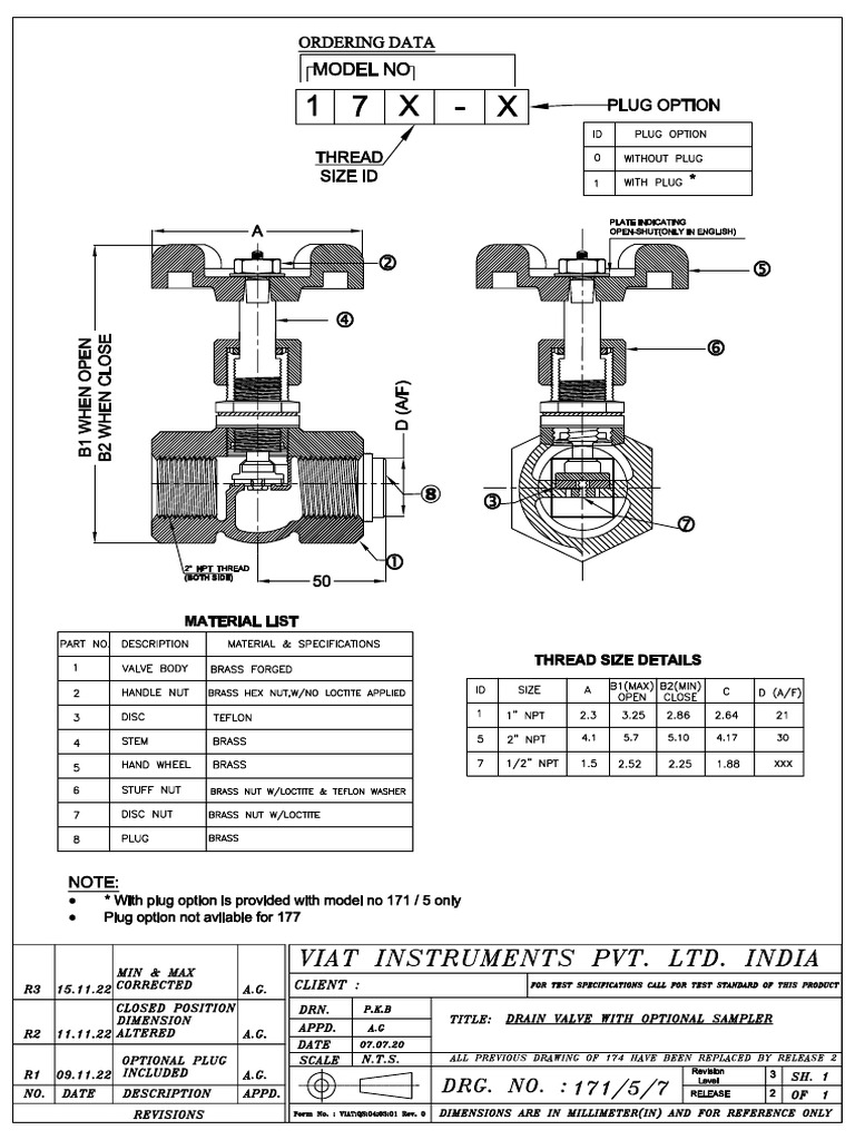 171 - 5 - 7 (r3) Drain Valve | PDF