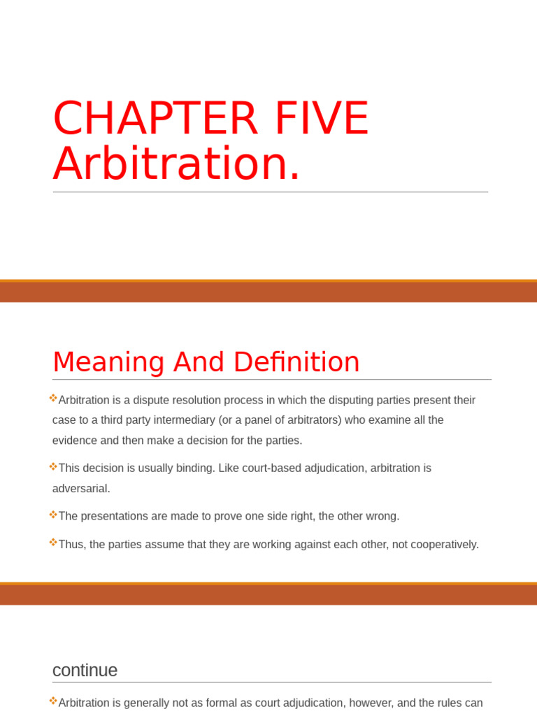 Chapter Five CV - PR.C 2 | PDF | Arbitration | Arbitral Tribunal
