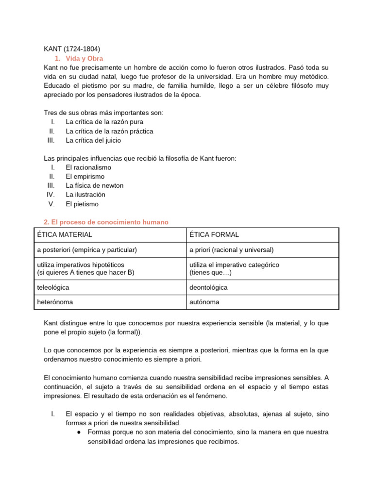 Kant: Conocimiento a Priori y a Posteriori | PDF | Immanuel Kant | A ...