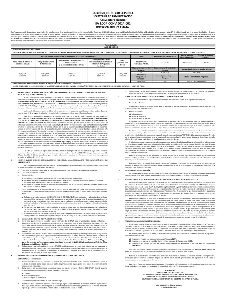 Sa Lcop Conv 2024 002 | PDF | Gobierno