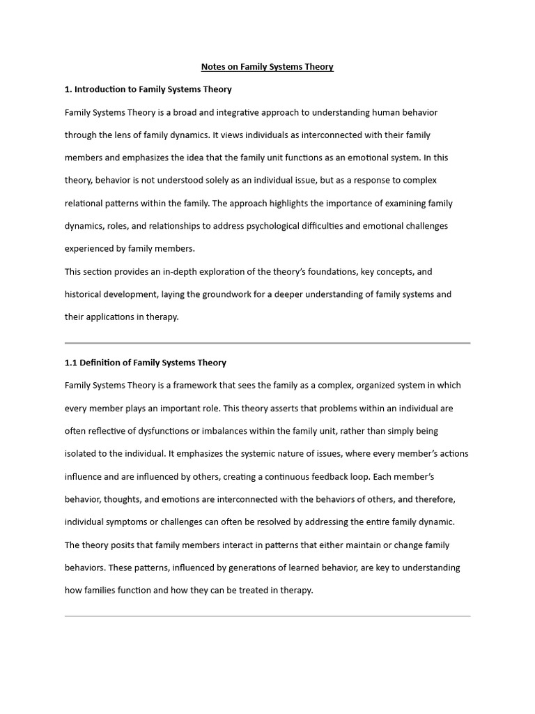 Understanding Family Systems Theory | PDF | Attachment Theory | Family ...
