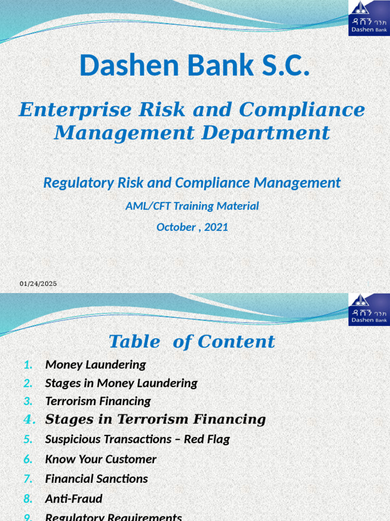 AML/CFT Training Material Overview | PDF | Money Laundering | Terrorism ...