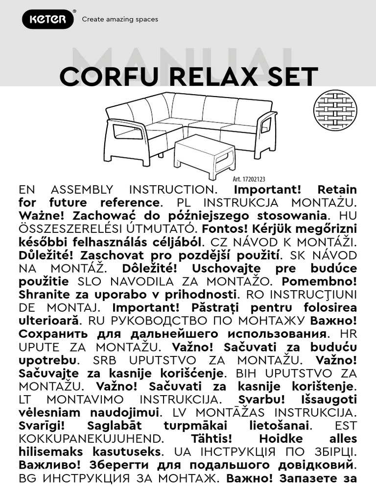 Corfu Relax Set-Stol Instrukcja | PDF