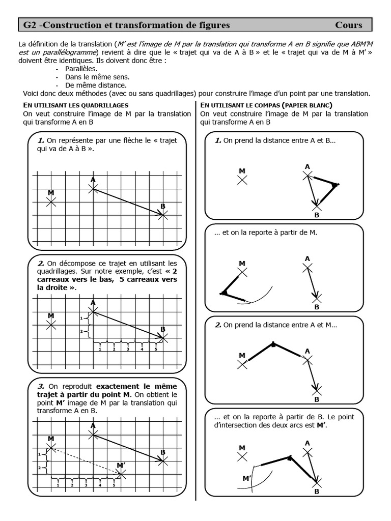 Construction de la Translation en Maths | PDF | Géométrie | Géométrie ...