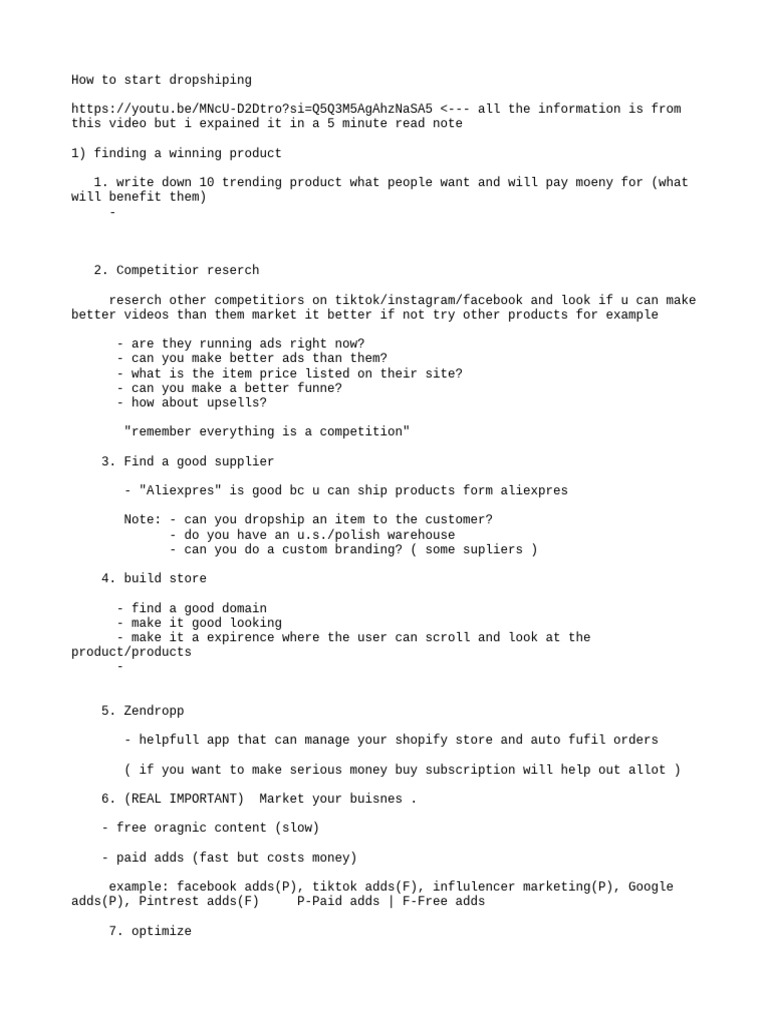 Beginner's Guide to Dropshipping | PDF
