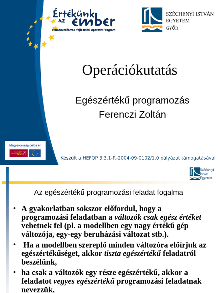 6_Egészértékű programozаs | PDF