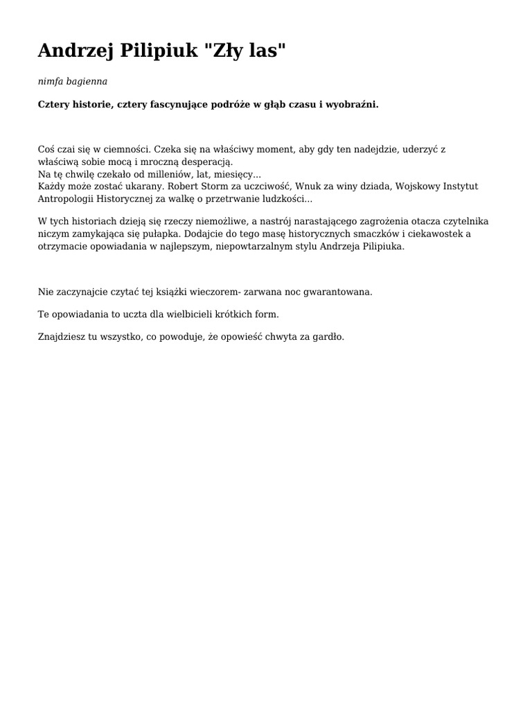 Andrzej Pilipiuk Zly Las 26845 2 | PDF