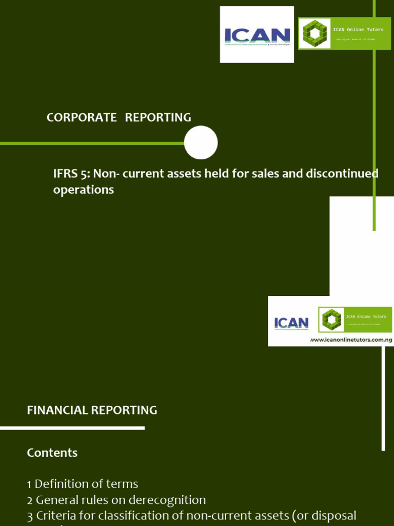 Ifrs 5 non current assets held for sale and discounted operations