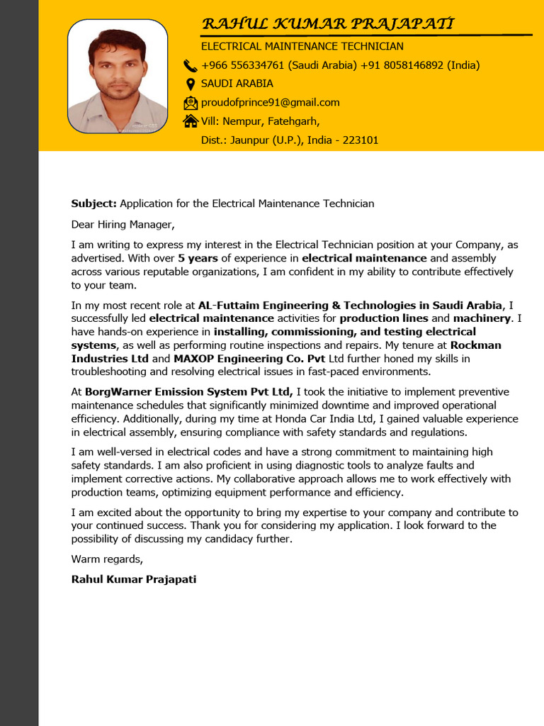Cover Letter+966 556334761 | PDF