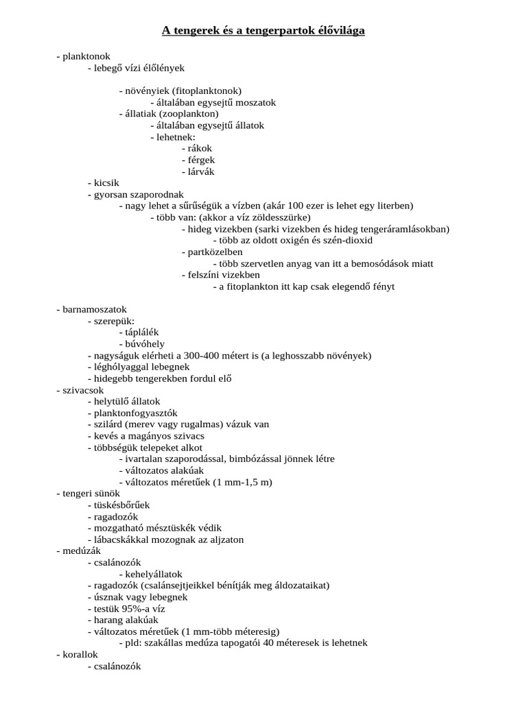 10-A Tengerek-Es-A-Tengerpartok-Elovilaga-01 | PDF