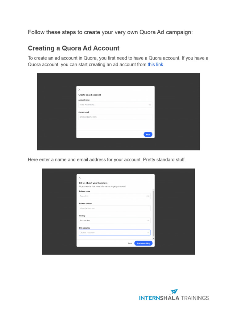Quora Ad Campaign Guide | PDF | Advertising | Information Technology