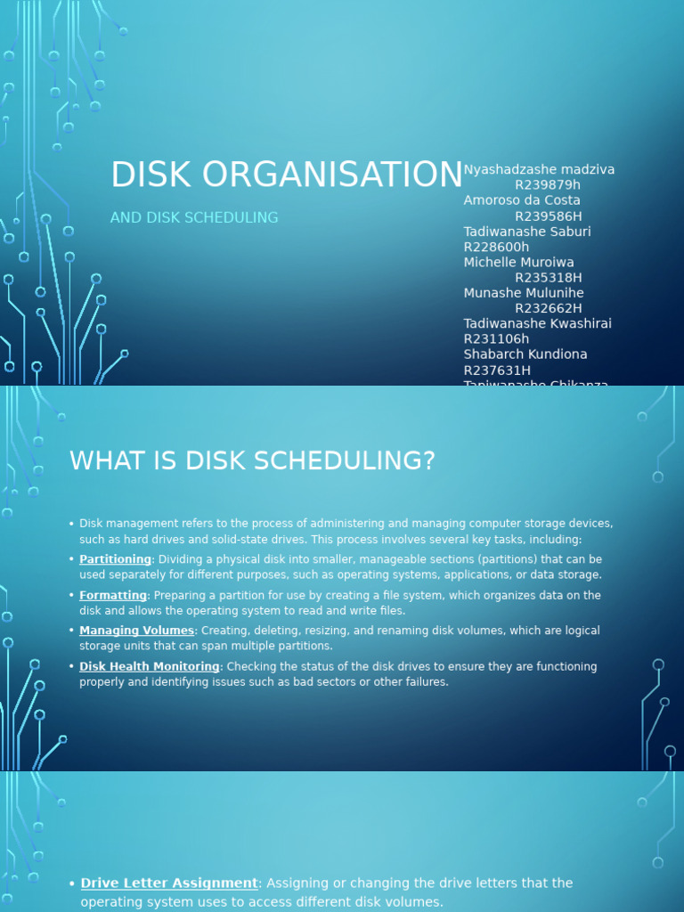 Disk Management and Scheduling Overview | PDF | Hard Disk Drive | Solid ...