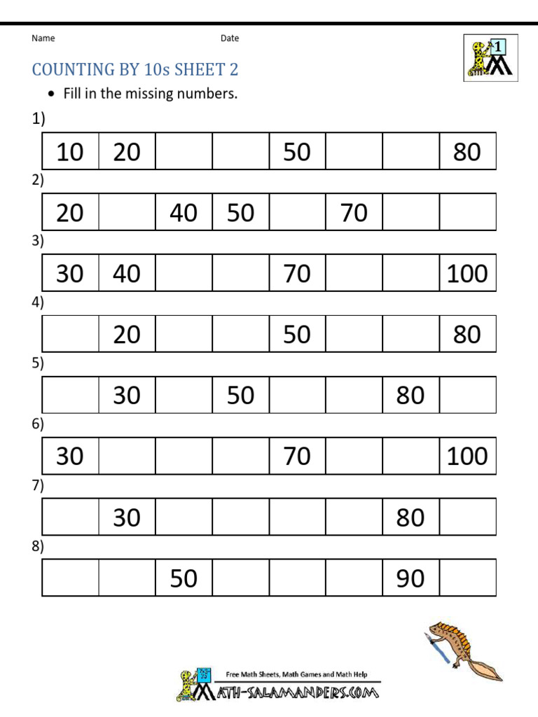 Counting On by 10s To 100 2 | PDF