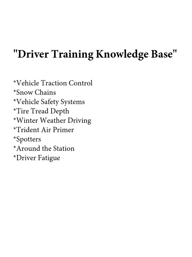 E. Driver Training Knowledge Base | PDF | Axle | Wheel