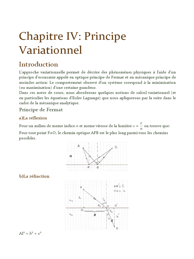 Calcul Variationnel et Principe d'Action | PDF | Théorème de Noether ...
