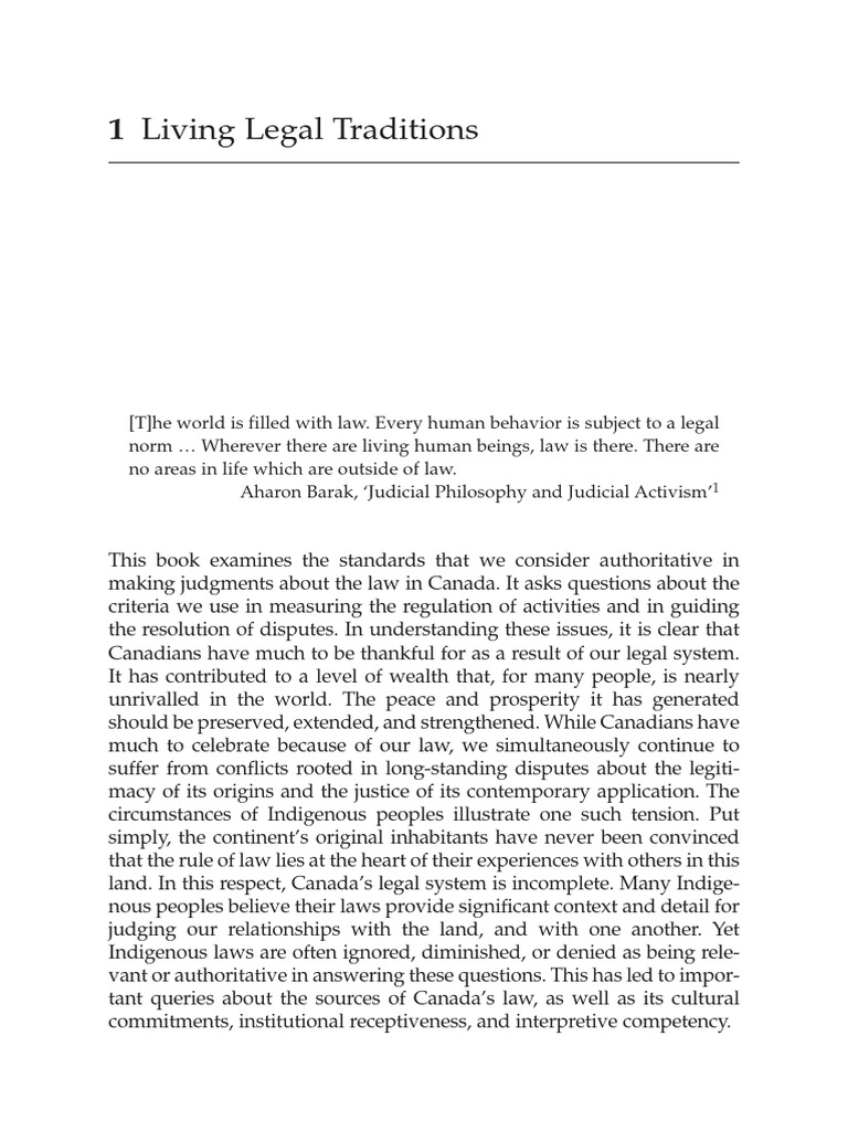 Understanding Canada's Legal Traditions | PDF | Indigenous Peoples ...