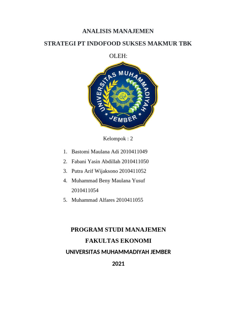 Analisis Strategi PT Indofood Tbk | PDF