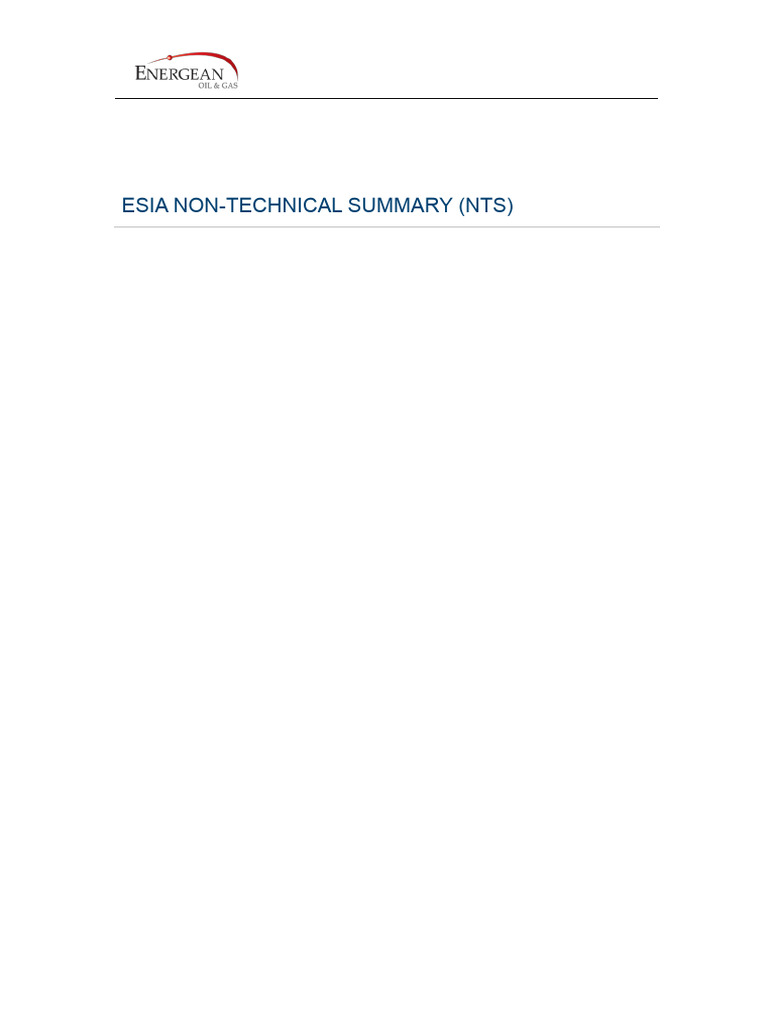 ESIA Non-Technical Summary for Prinos Project | PDF | Environmental ...