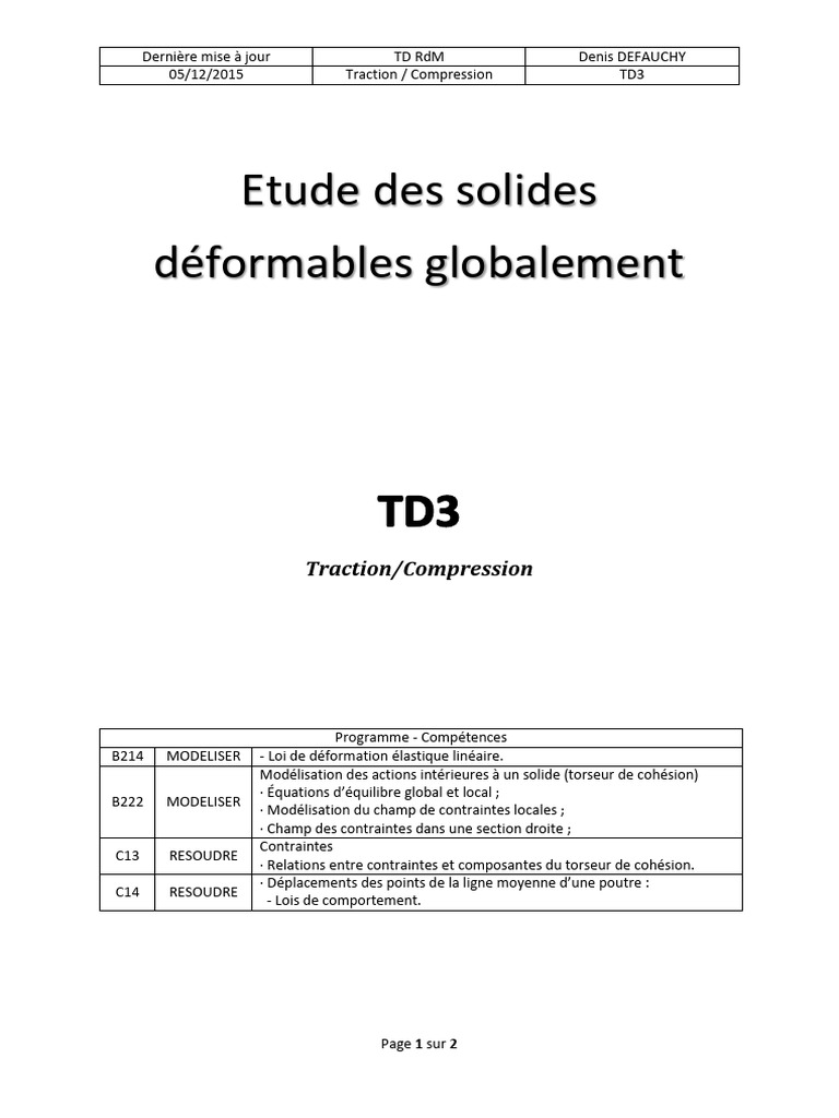 Étude de traction et compression de câbles | PDF | Résistance des ...