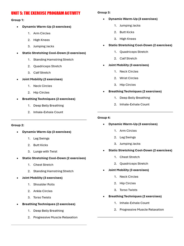 UNIT 5 ACTIVITY | PDF | Knee | Musculoskeletal System