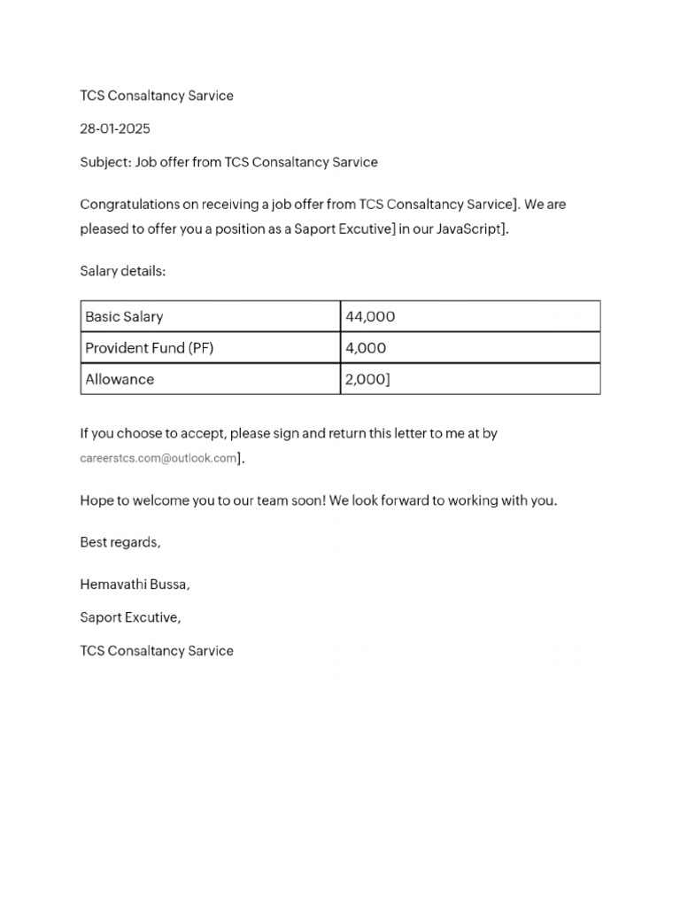 Offerletter | PDF