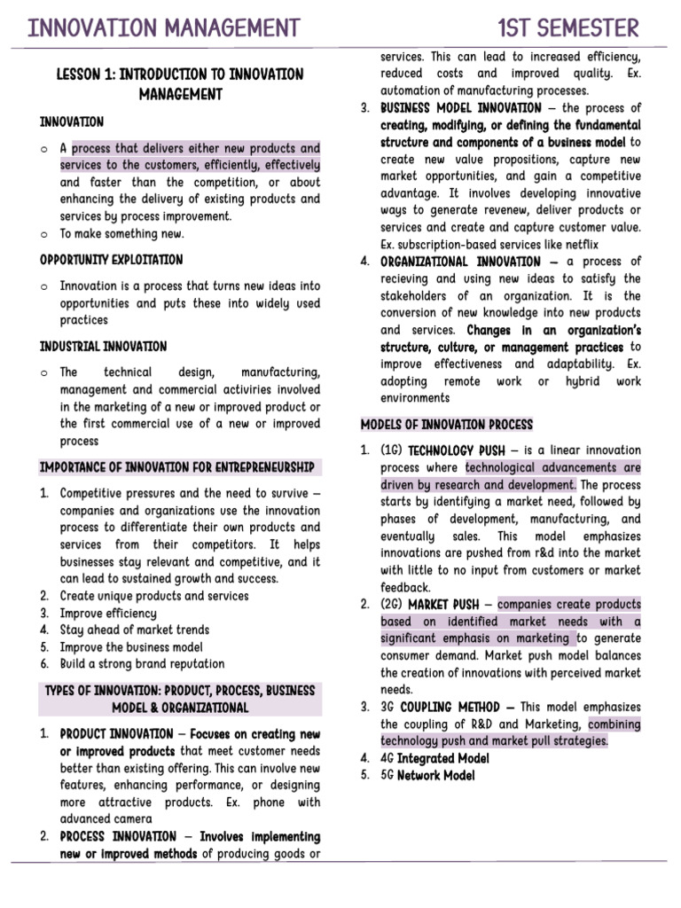 Innovation Management Course Overview | PDF | Intellectual Property ...