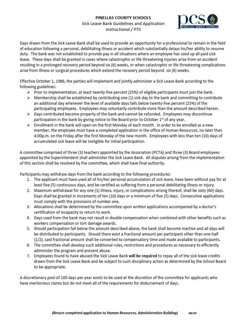 Instructional SLB Guidelines 8.12.20 | PDF | Sick Leave | Justice