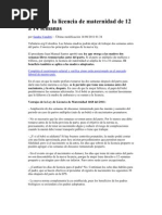 Amplían la licencia de maternidad de 12 a 14 semanas