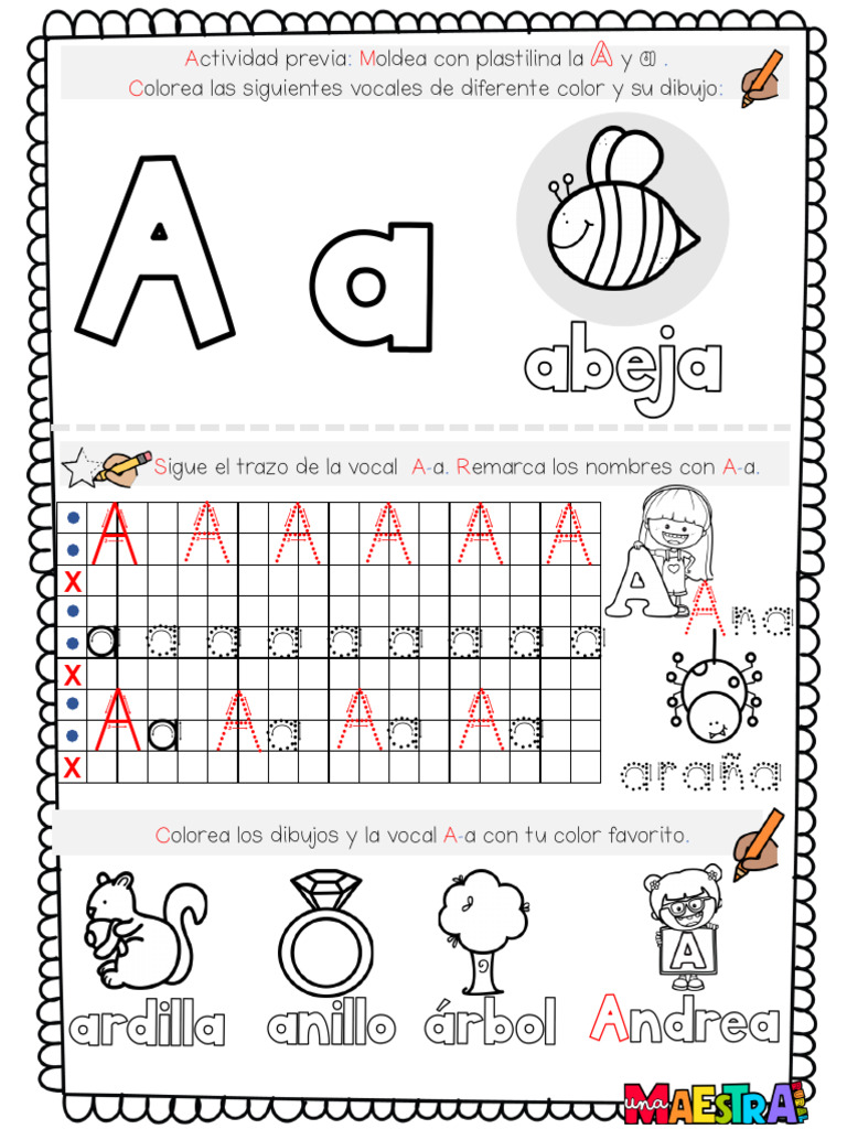 Actividades educativas con la vocal A | PDF