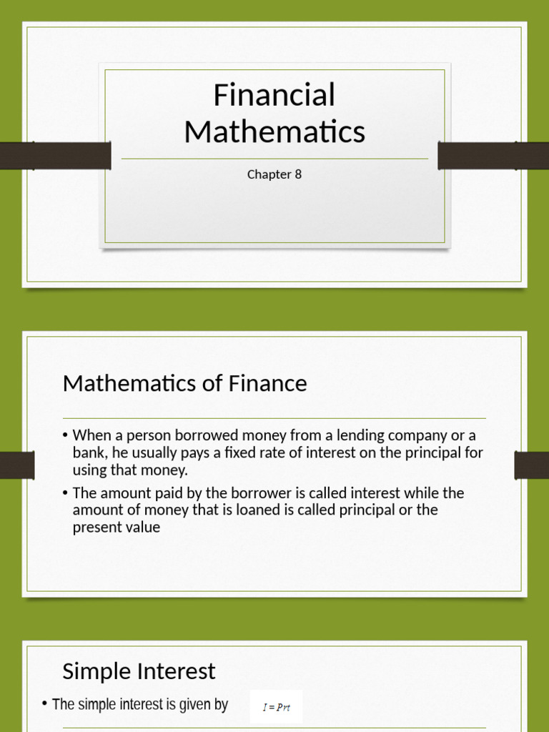 Financial Mathematics: Interest & Annuities | PDF | Bonds (Finance ...