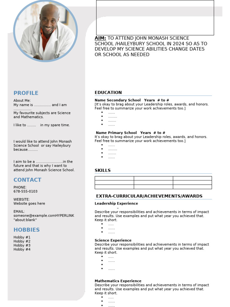 Curriculum Vitae Latest If Needed - Example For Students From Patricia ...
