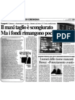 Il maxitaglio è scongiurato ma i fondi rimangono pochi (“La Provincia”, 06-12-2011, p. 15)