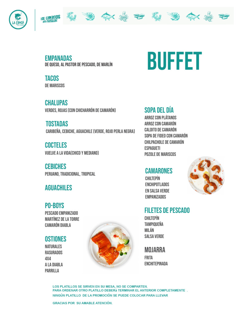Buffet de Mariscos y Platillos Mexicanos | PDF