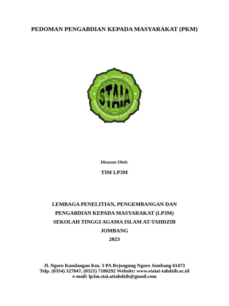 Pedoman PKM STAIA At-Tahdzib 2023 | PDF