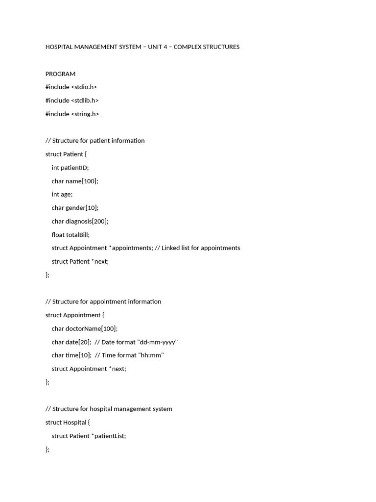 Hospital Management System Code | PDF | Software Engineering | Software