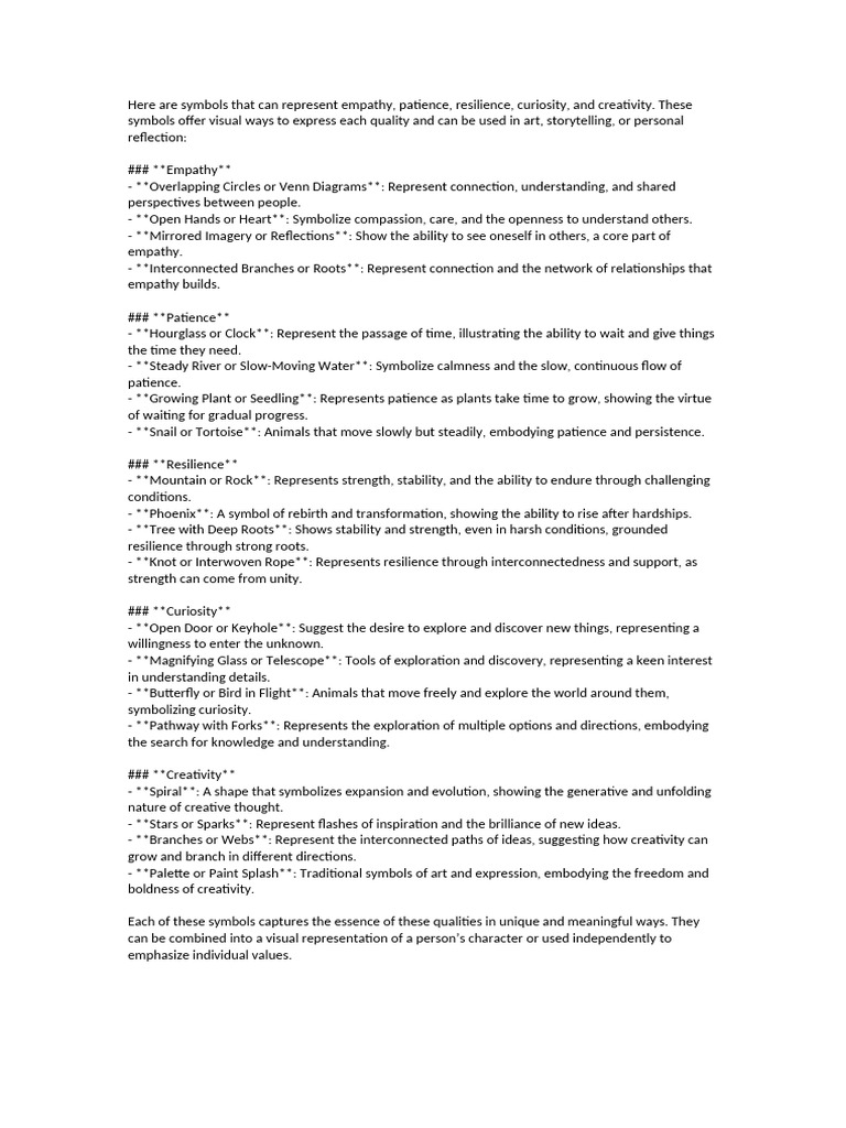 Symbols Representing Empathy | PDF | Thought | Creativity