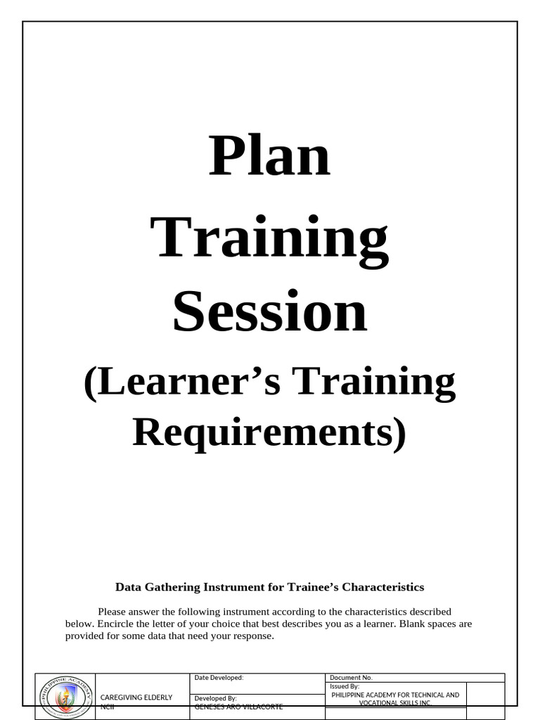 Caregiver NCII Training Requirements | PDF | Occupational Safety And ...