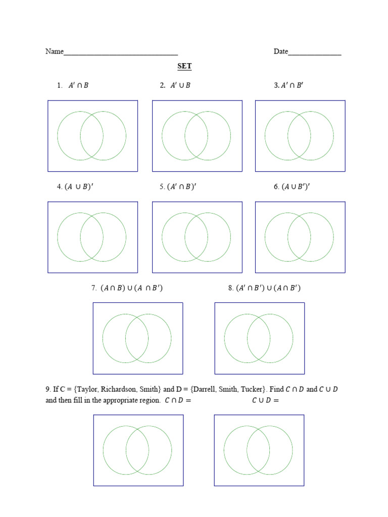 Set Operations and Venn Diagrams Guide | PDF