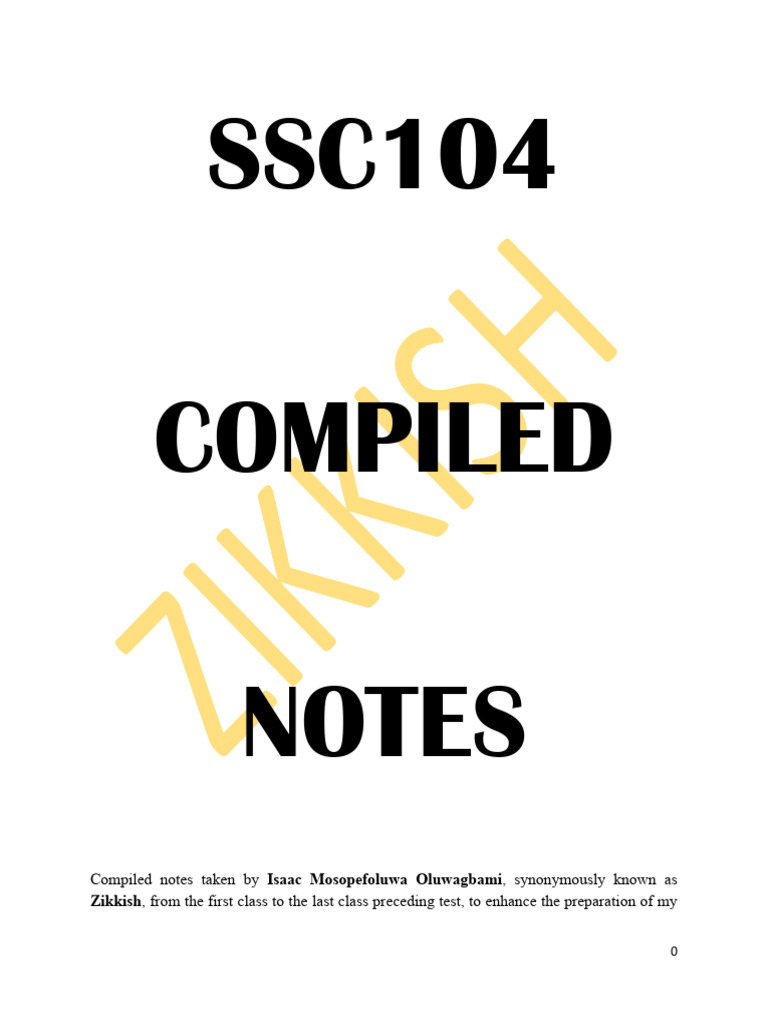 SSC104 Political Science Compiled Notes | PDF | Constitution | Power ...