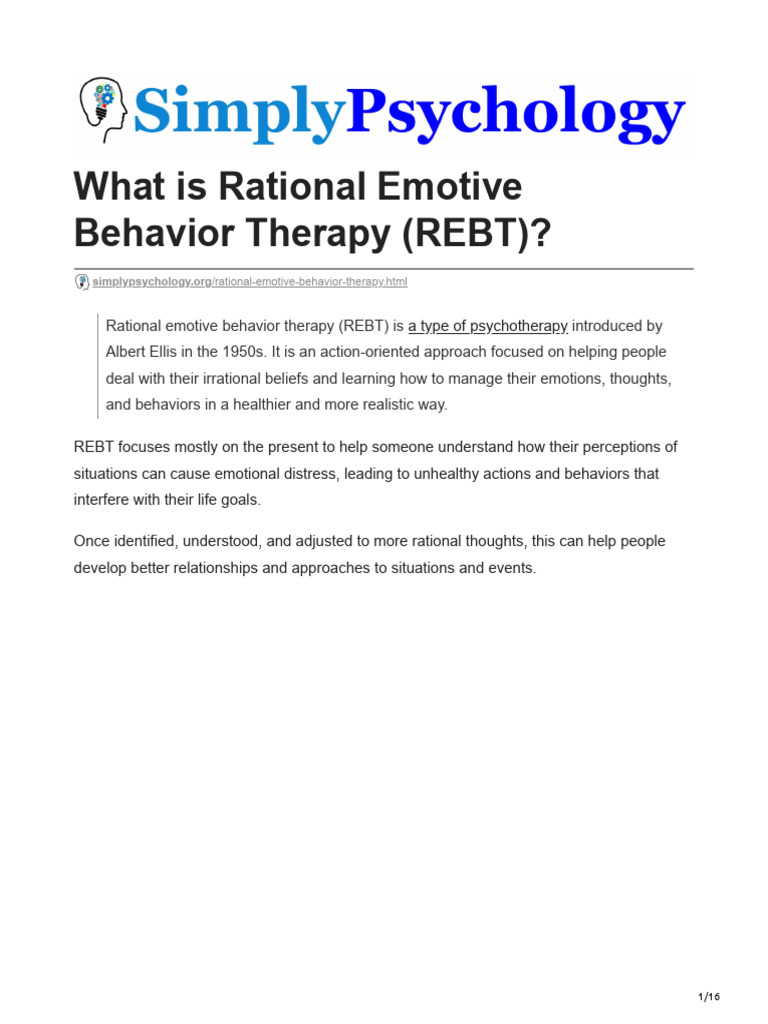 What Is Rational Emotive Behavior Therapy REBT | PDF | Rational Emotive ...