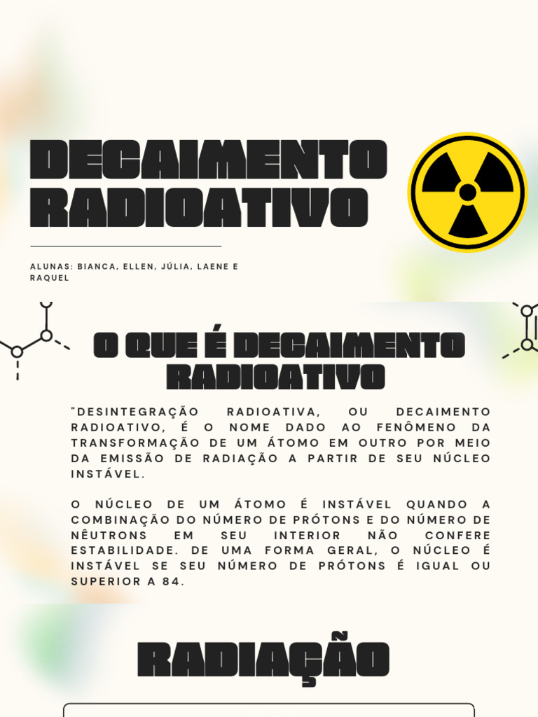 Entendendo o Decaimento Radioativo | PDF | Radioatividade | Nêutron
