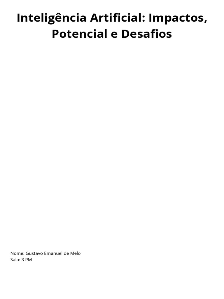 Impactos e Desafios da Inteligência Artificial | PDF | Inteligência ...