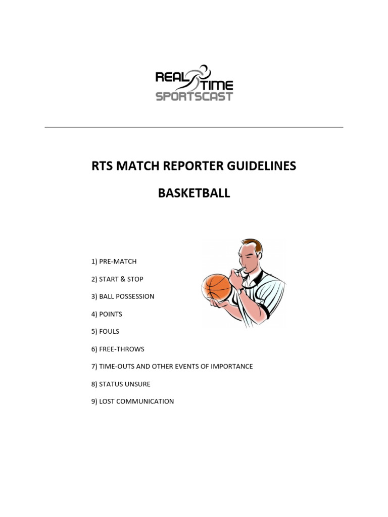 RTS - Basketball MR Guidelines | PDF | Sports | Sports Rules And ...