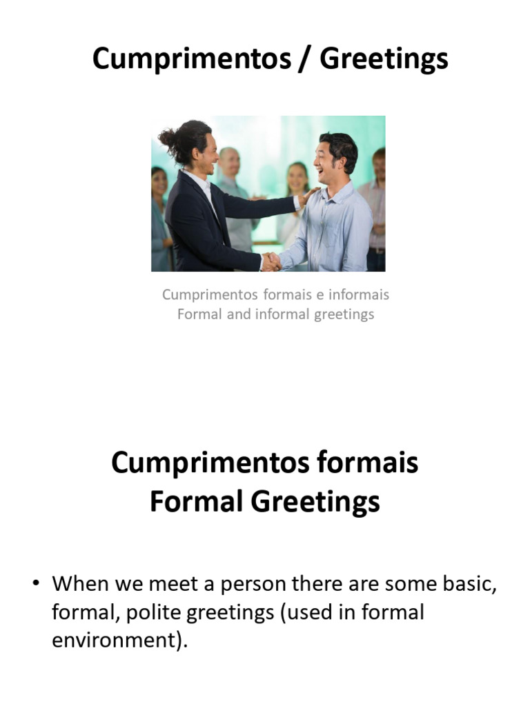 Cumprimentos Formais e Informais em Português | PDF