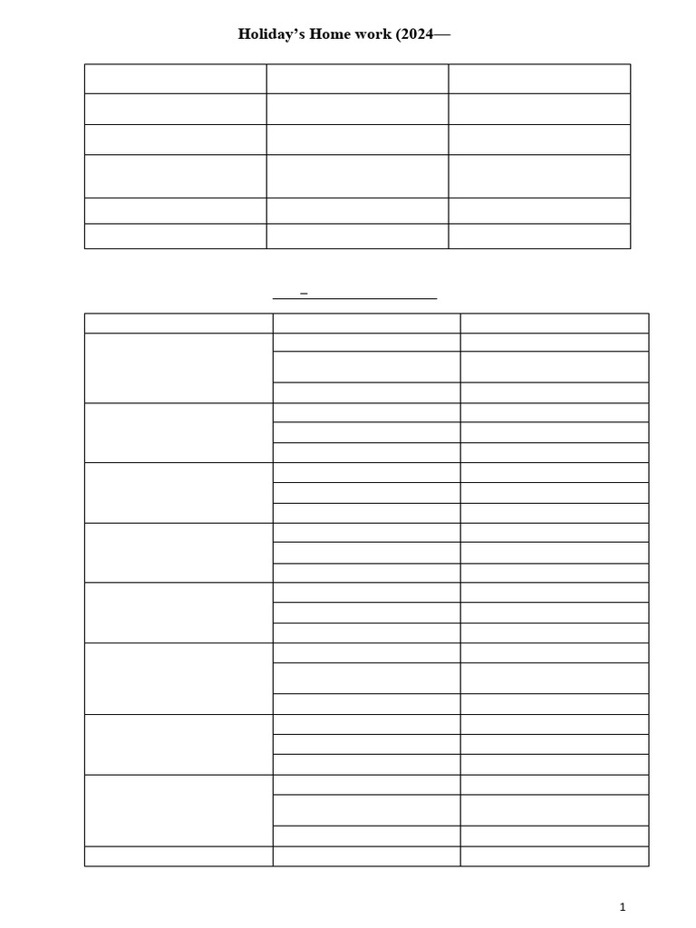 Class VII Holiday Homework Schedule | PDF | Water | Thermometer
