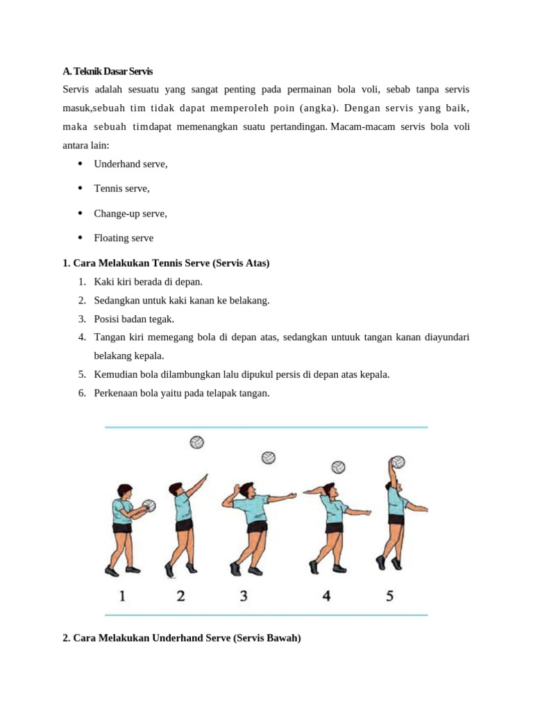 Teknik Servis Dasar dalam Bola Voli | PDF